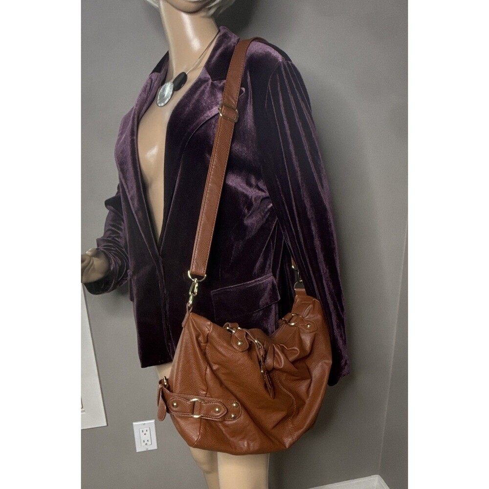 ALDO Brown Pebbled Large Satchel Zip Top Gold Hardware Tassel Pockets